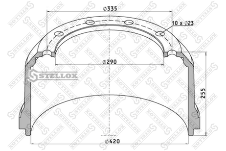 фото Stellox 85-00051-SX Торм. барабан 420x200/212 h=255 d=290/33 Stellox 85-00051-SX Торм. барабан 420x200/212 h=255 d=290/33