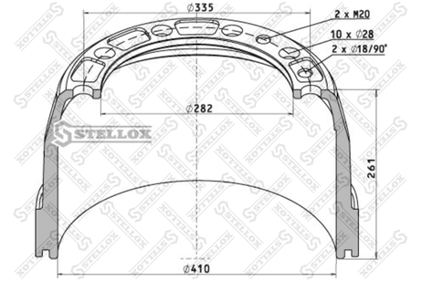фото Stellox 85-00075-SX Торм.барабан 410x175/199 h=260.5 d=282/3 HCV Stellox 85-00075-SX Торм.барабан 410x175/199 h=260.5 d=282/3 HCV