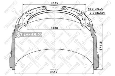 фото Stellox 85-00081-SX Тормозной барабан Stellox 85-00081-SX Тормозной барабан