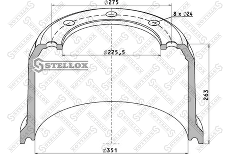 фото Stellox 85-00133-SX Торм.барабан 351x200/219 h=263 d=225.5/2 Stellox 85-00133-SX Торм.барабан 351x200/219 h=263 d=225.5/2
