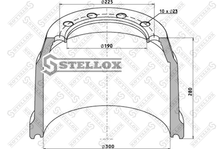 фото Stellox 85-00192-SX Барабан тормозной 300x200 SAF Stellox 85-00192-SX Барабан тормозной 300x200 SAF