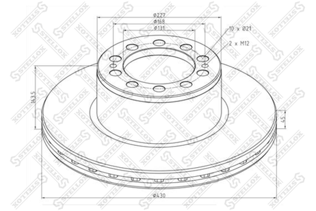 фото Stellox 85-00824-SX Диск тормозной 430/131x45/143.5 MB | перед | Stellox 85-00824-SX Диск тормозной 430/131x45/143.5 MB | перед |