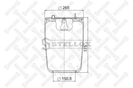 фото Stellox 90-08365-SX Пневмоподушка без стак DAF HCV Stellox 90-08365-SX Пневмоподушка без стак DAF HCV