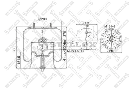фото Stellox 90-26192-SX Пневмоп. со стак 4022np05 saf2619v Stellox 90-26192-SX Пневмоп. со стак 4022np05 saf2619v