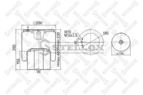 фото Stellox 90-47131-SX Пневмоподушка со стаканом Volvo HCV Stellox 90-47131-SX Пневмоподушка со стаканом Volvo HCV