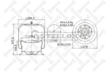 фото Stellox 90-47573-SX Пневмопод. со стак.Voss 232 1шп MB Stellox 90-47573-SX Пневмопод. со стак.Voss 232 1шп MB