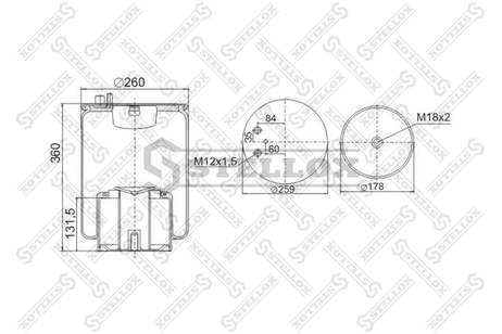 фото Stellox 90-48821-SX Пневмоподушка со стаканом MAN TGA HCV Stellox 90-48821-SX Пневмоподушка со стаканом MAN TGA HCV