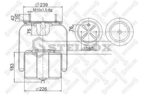 фото Stellox 90-67601-SX Пневмоподушка со стаканом Volvo Stellox 90-67601-SX Пневмоподушка со стаканом Volvo