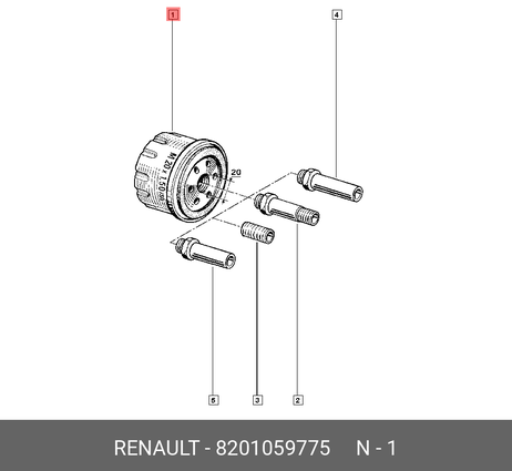 фото Renault 8201059775 Фильтр масляный Renault 8201059775 Фильтр масляный
