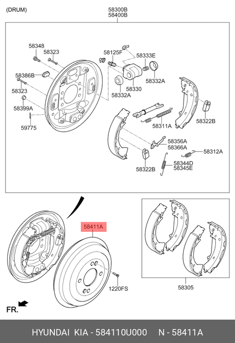 фото Hyundai/Kia 584110U000 Барабан тормозной Hyundai/Kia 584110U000 Барабан тормозной