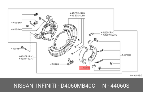 фото Nissan D4060-MB40C Колодки тормозные барабанные | зад | Nissan D4060-MB40C Колодки тормозные барабанные | зад |