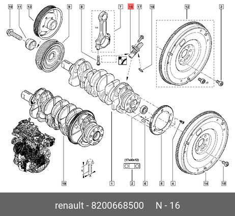фото Renault 8200668500 Датчик импульсов Renault 8200668500 Датчик импульсов