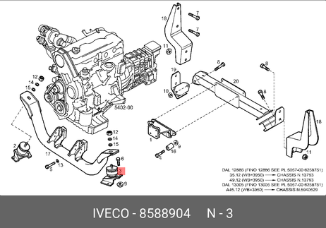 фото Iveco 8588904 Подвеска, двигатель | лев | Iveco 8588904 Подвеска, двигатель | лев |