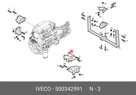 фото Iveco 500342991 Опора ДВС левая daily Iveco 500342991 Опора ДВС левая daily