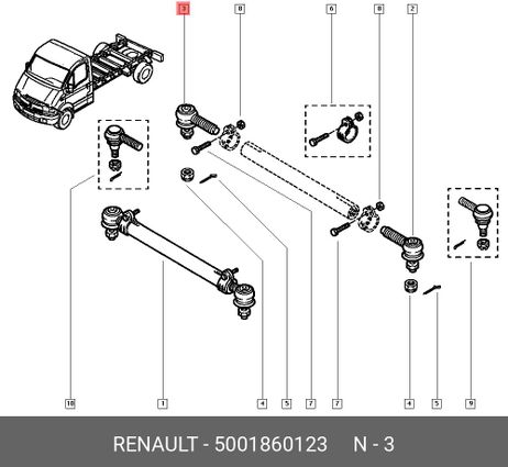 фото Renault 5001860123 Наконечник рулевой тяги | прав | Renault 5001860123 Наконечник рулевой тяги | прав |