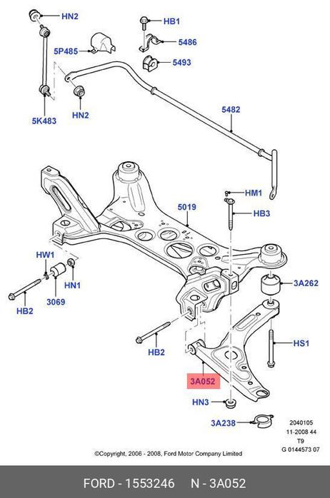 Ford 1553246 Рычаг подвески | перед прав |