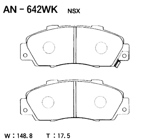 фото Akebono AN642WK Комплект тормозных колодок, дисковый тормоз | перед | Akebono AN642WK Комплект тормозных колодок, дисковый тормоз | перед |
