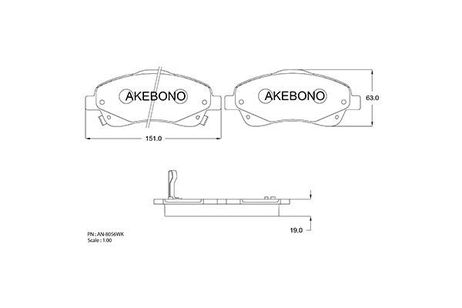 Akebono AN8056WK Колодки тормозные дисковые | перед |