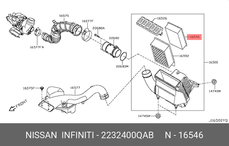 фото Nissan 22324-00QAB Фильтр воздушный Nissan 22324-00QAB Фильтр воздушный