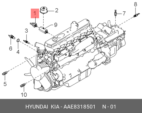 фото Hyundai/Kia AAE8318501 Датчик давления масла Hyundai/Kia AAE8318501 Датчик давления масла