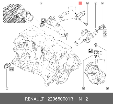 фото Renault 223650001R Датчик давления во впускном коллекторе Renault 223650001R Датчик давления во впускном коллекторе