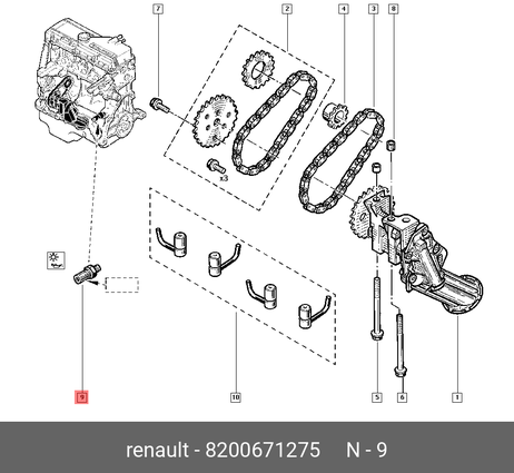 фото Renault 8200671275 Датчик давления масла Renault 8200671275 Датчик давления масла