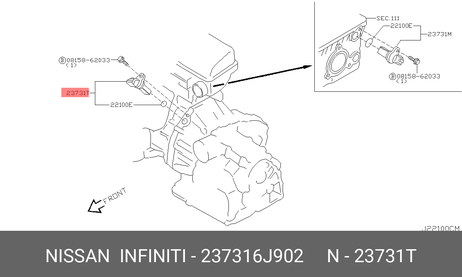 фото Nissan 23731-6J902 Датчик положения распределительного вала Nissan 23731-6J902 Датчик положения распределительного вала