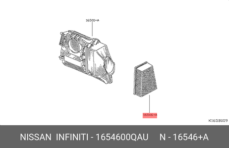 фото Nissan 16546-00QAU Фильтр воздушный Nissan 16546-00QAU Фильтр воздушный