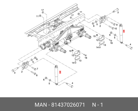 фото MAN 81437026071 Амортизатор MAN 81437026071 Амортизатор