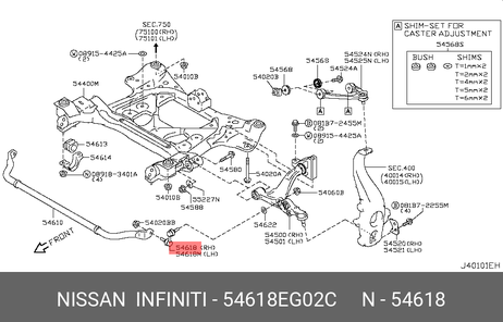 фото Nissan 54618-EG02C Тяга / стойка, стабилизатор | перед прав | Nissan 54618-EG02C Тяга / стойка, стабилизатор | перед прав |