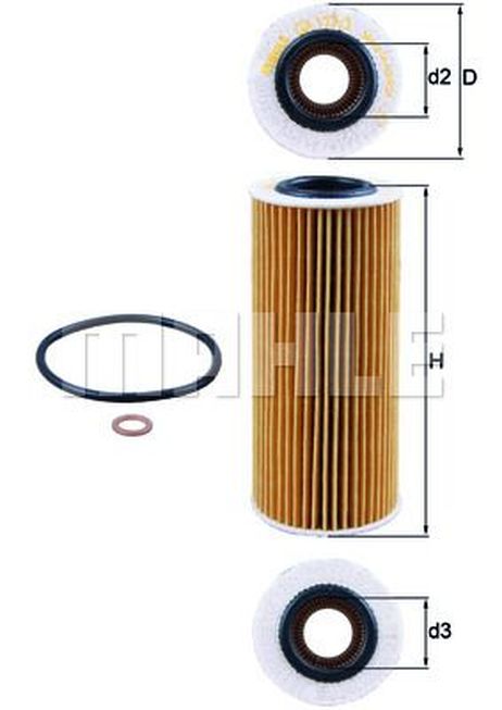 Knecht OX 177/3D Фильтр масляный (вставка)