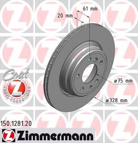 фото Zimmermann 150128120 Диск тормозной Zimmermann 150128120 Диск тормозной