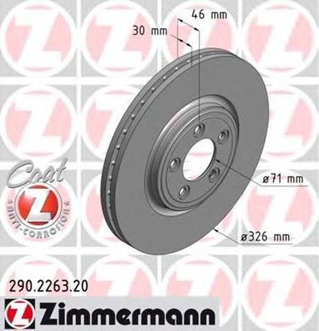 фото Zimmermann 290226320 Диск тормозной | перед | Zimmermann 290226320 Диск тормозной | перед |