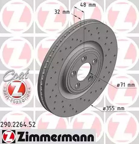 фото Zimmermann 290226452 Диск тормозной Zimmermann 290226452 Диск тормозной