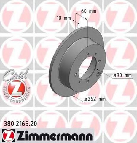 фото Zimmermann 380216520 Диск тормозной | зад | Zimmermann 380216520 Диск тормозной | зад |