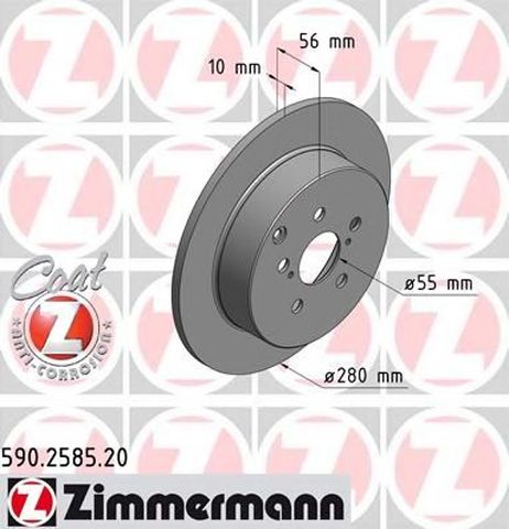 фото Zimmermann 590258520 Диск тормозной | зад | Zimmermann 590258520 Диск тормозной | зад |