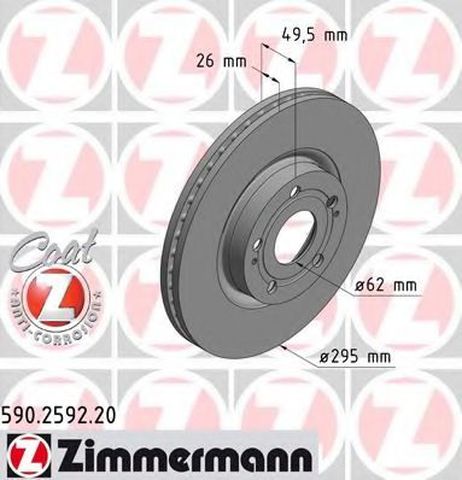фото Zimmermann 590259220 Диск тормозной | перед | Zimmermann 590259220 Диск тормозной | перед |