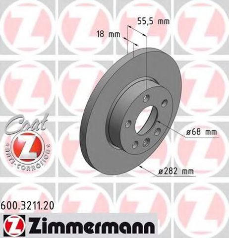 фото Zimmermann 600321120 Диск тормозной | перед | Zimmermann 600321120 Диск тормозной | перед |