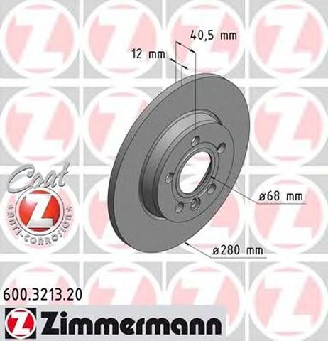 Zimmermann 600321320 Диск тормозной | зад |