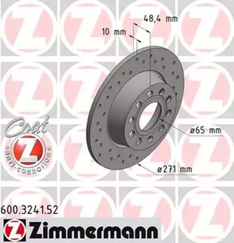 фото Zimmermann 600324152 Диск тормозной | зад | Zimmermann 600324152 Диск тормозной | зад |