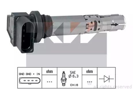фото KW 470474 Катушка зажигания KW 470474 Катушка зажигания