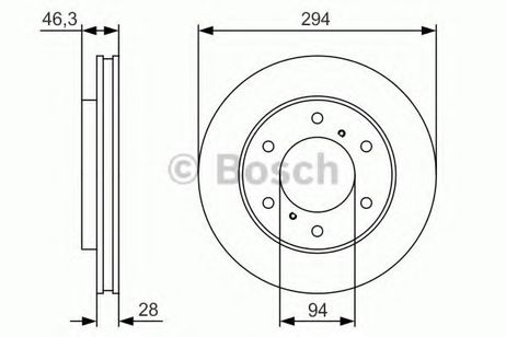 фото Bosch 0 986 479 S63 Диск тормозной | перед | Bosch 0 986 479 S63 Диск тормозной | перед |