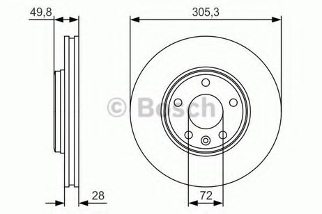 фото Bosch 0 986 479 R93 Диск тормозной | перед | Bosch 0 986 479 R93 Диск тормозной | перед |