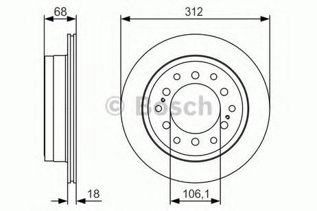 фото Bosch 0 986 479 S36 Диск тормозной | зад | Bosch 0 986 479 S36 Диск тормозной | зад |