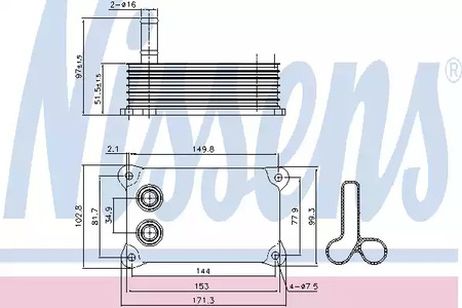 фото Nissens 90698 масляный радиатор, двигательное масло Nissens 90698 масляный радиатор, двигательное масло