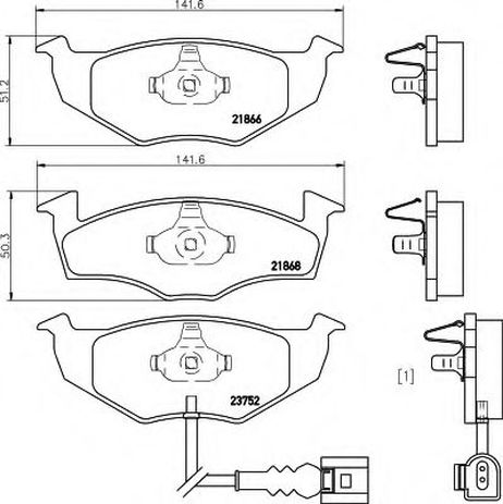 фото Hella 8DB 355 009-801 Комплект тормозных колодок, дисковый тормоз | перед | Hella 8DB 355 009-801 Комплект тормозных колодок, дисковый тормоз | перед |