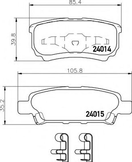 фото Hella 8DB 355 010-811 Колодки тормозные дисковые | зад | Hella 8DB 355 010-811 Колодки тормозные дисковые | зад |