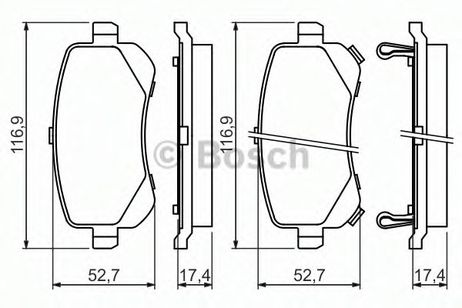 фото Bosch 0 986 494 496 Комплект тормозных колодок, дисковый тормоз | зад | Bosch 0 986 494 496 Комплект тормозных колодок, дисковый тормоз | зад |