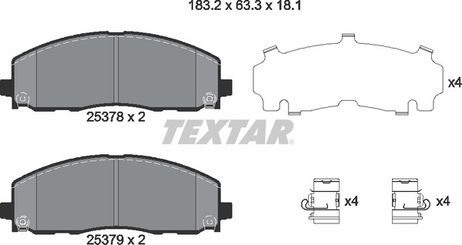 фото Textar 2537801 Комплект тормозных колодок, дисковый тормоз | перед | Textar 2537801 Комплект тормозных колодок, дисковый тормоз | перед |