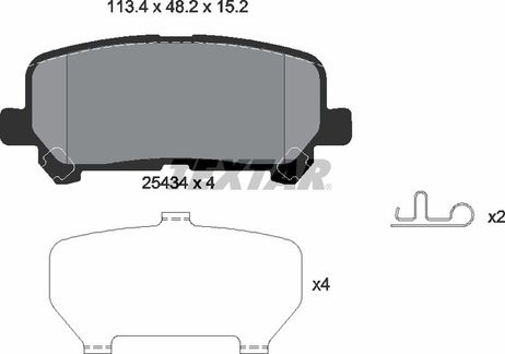фото Textar 2543401 Колодки тормозные дисковые | зад | Textar 2543401 Колодки тормозные дисковые | зад |